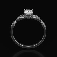 0.64 Ct. White Sapphire Ring, Platinum 950 3