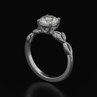 1.55 Ct. White Sapphire Ring, Platinum 950 2