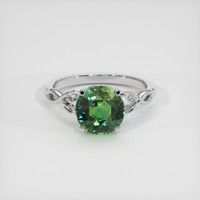 3.03 Ct. Bluish Green Sapphire Ring, Platinum 950 1
