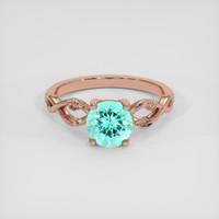 1.13 Ct. Greenish Blue Paraiba Tourmaline Ring, 14K Rose Gold 1