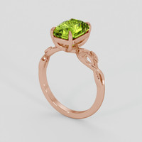 2.22 Ct. Yellowish Green Peridot Ring, 14K Rose Gold 2