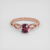 1.19 Ct. Purplish Red Rhodolite Garnet Ring, 14K Rose Gold 1