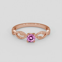 0.73 Ct. Pink Sapphire Ring, 14K Rose Gold 1