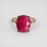 8.50 Ct. Pinkish Red Ruby Ring, 14K Rose Gold 1