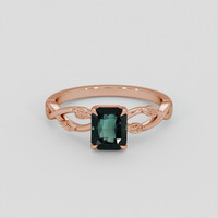 1.52 Ct. Bluish Green Sapphire Ring, 14K Rose Gold 1