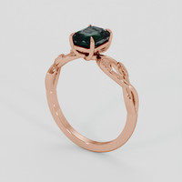 1.52 Ct. Bluish Green Sapphire Ring, 14K Rose Gold 2