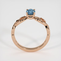 0.70 Ct. Greenish Blue Sapphire Ring, 14K Rose Gold 3