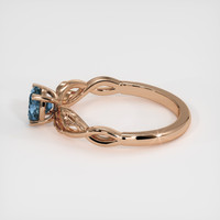 0.70 Ct. Greenish Blue Sapphire Ring, 14K Rose Gold 4