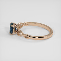 0.84 Ct. Greenish Blue Sapphire Ring, 14K Rose Gold 4