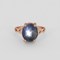 8.03 Ct. Greyish Blue Sapphire Ring, 14K Rose Gold 1