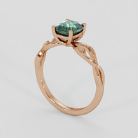 1.17 Ct. Greenish Blue Sapphire Ring, 14K Rose Gold 2