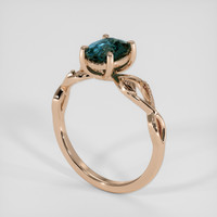 1.57 Ct. Greenish Blue Sapphire Ring, 14K Rose Gold 2