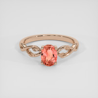 1.00 Ct. Padparadscha Sapphire Ring, 14K Rose Gold 1
