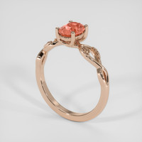 1.00 Ct. Padparadscha Sapphire Ring, 14K Rose Gold 2