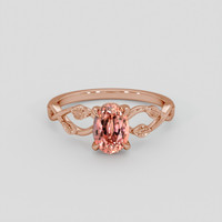 1.45 Ct. Padparadscha Sapphire Ring, 14K Rose Gold 1