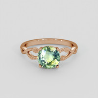 2.01 Ct. Bluish Green Sapphire Ring, 14K Rose Gold 1
