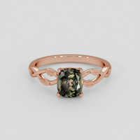 1.33 Ct. Greenish Brown Sapphire Ring, 14K Rose Gold 1