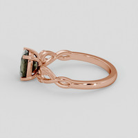 1.33 Ct. Greenish Brown Sapphire Ring, 14K Rose Gold 4
