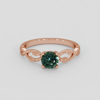 0.74 Ct. Bluish Green Sapphire Ring, 14K Rose Gold 1