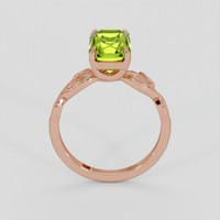 2.22 Ct. Yellowish Green Peridot Ring, 18K Rose Gold 3