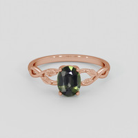 1.09 Ct. Green Sapphire Ring, 18K Rose Gold 1
