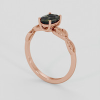 1.09 Ct. Green Sapphire Ring, 18K Rose Gold 2