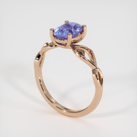 1.42 Ct. Violet Sapphire Ring, 18K Rose Gold 2