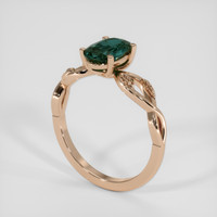 2.08 Ct. Bluish Green Sapphire Ring, 18K Rose Gold 2