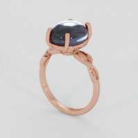8.03 Ct. Greyish Blue Sapphire Ring, 18K Rose Gold 2