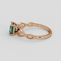 1.17 Ct. Greenish Blue Sapphire Ring, 18K Rose Gold 4