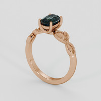 0.90 Ct. Bluish Green Sapphire Ring, 18K Rose Gold 2