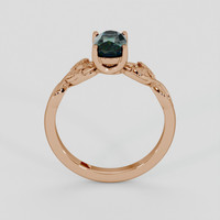 0.90 Ct. Bluish Green Sapphire Ring, 18K Rose Gold 3