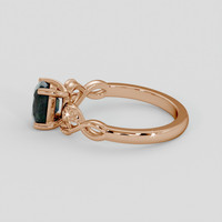 0.90 Ct. Bluish Green Sapphire Ring, 18K Rose Gold 4