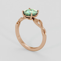 2.01 Ct. Bluish Green Sapphire Ring, 18K Rose Gold 2