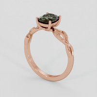 1.33 Ct. Greenish Brown Sapphire Ring, 18K Rose Gold 2