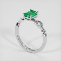 0.95 Ct. Emerald Ring, Silver 2