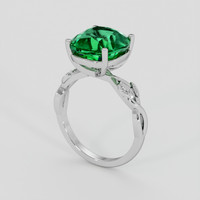 4.55 Ct. Emerald Ring, Silver 2