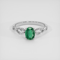 0.84 Ct. Emerald Ring, Silver 1