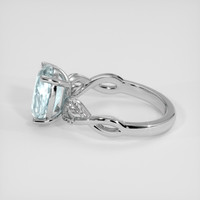 2.32 Ct. Blue Aquamarine Ring, Silver 4