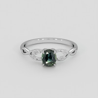 0.92 Ct. Green Sapphire Ring, Silver 1