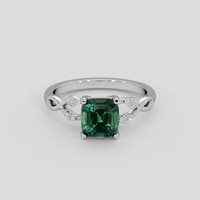 2.05 Ct. Bluish Green Sapphire Ring, Silver 1