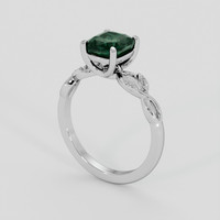 2.05 Ct. Bluish Green Sapphire Ring, Silver 2
