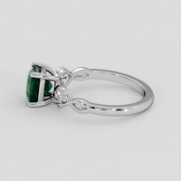2.05 Ct. Bluish Green Sapphire Ring, Silver 4