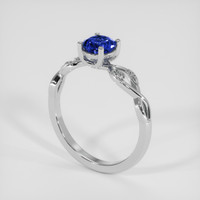 0.82 Ct. Blue Sapphire Ring, Silver 2