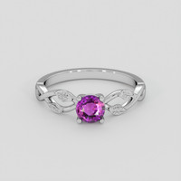 0.48 Ct. Pinkish Purple Sapphire Ring, Silver 1