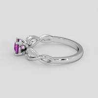 0.48 Ct. Pinkish Purple Sapphire Ring, Silver 4