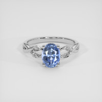 2.20 Ct. Blue Sapphire Ring, Silver 1