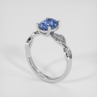 2.20 Ct. Blue Sapphire Ring, Silver 2