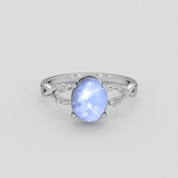 3.55 Ct. Blue Sapphire Ring, Silver 1