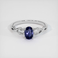 0.79 Ct. Purplish Blue Sapphire Ring, 10K White Gold 1